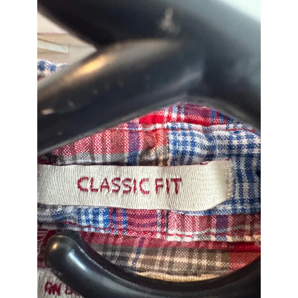 Vintage Polo Ralph Lauren Mens XL Plaid Polo Shirt Made in USA Classic Fit Red